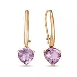 Золотые серьги c аметистами