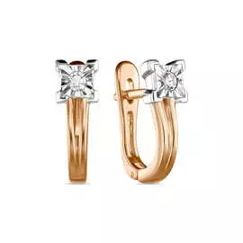 Золотые серьги c бриллиантами