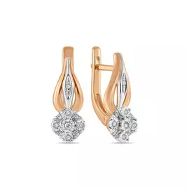 Золотые серьги c бриллиантами