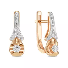 Золотые серьги c бриллиантами