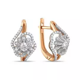 Золотые серьги c бриллиантами