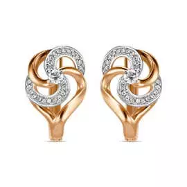 Золотые серьги c бриллиантами