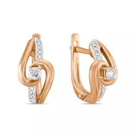 Золотые серьги c бриллиантами