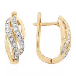 Золотые серьги c бриллиантами