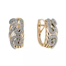 Золотые серьги c бриллиантами