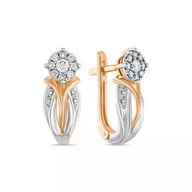 Золотые серьги c бриллиантами