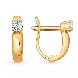 Золотые серьги c бриллиантами