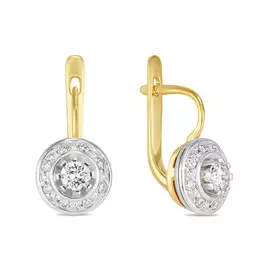 Золотые серьги c бриллиантами