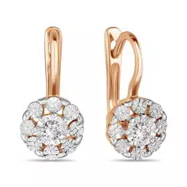 Золотые серьги c бриллиантами