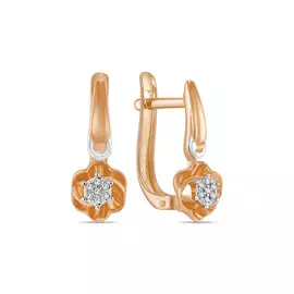 Золотые серьги c бриллиантами