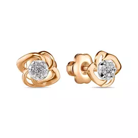 Золотые серьги c бриллиантами