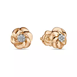 Золотые серьги c бриллиантами