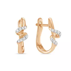 Золотые серьги c бриллиантами