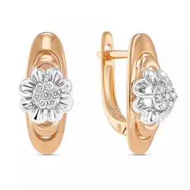 Золотые серьги c бриллиантами