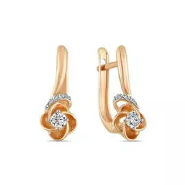 Золотые серьги c бриллиантами