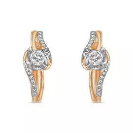 Золотые серьги c бриллиантами