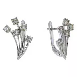 Золотые серьги c бриллиантами