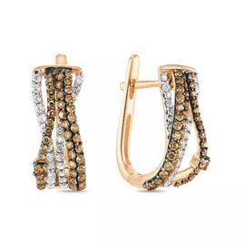 Золотые серьги c бриллиантами