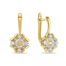 Золотые Серьги c бриллиантами