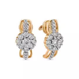 Золотые серьги c бриллиантами