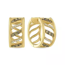 Золотые серьги c бриллиантами