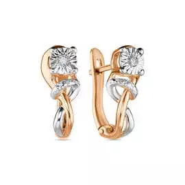 Золотые серьги c бриллиантами