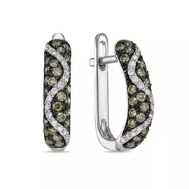 Золотые серьги c бриллиантами