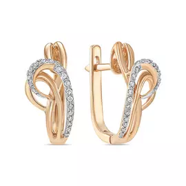 Золотые серьги c бриллиантами