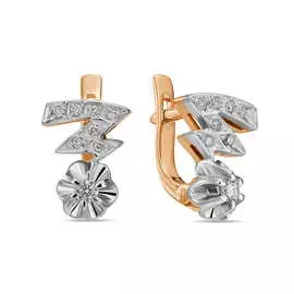 Золотые Серьги c бриллиантами