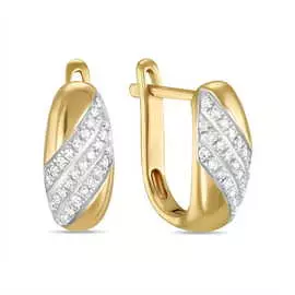 Золотые серьги c бриллиантами