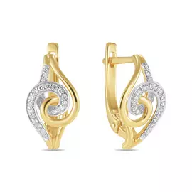 Золотые серьги c бриллиантами