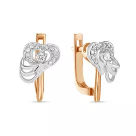 Золотые серьги c бриллиантами