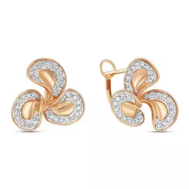 Золотые серьги c бриллиантами