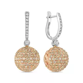 Золотые серьги c бриллиантами