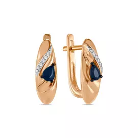 Золотые серьги c бриллиантами