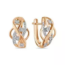 Золотые серьги c бриллиантами