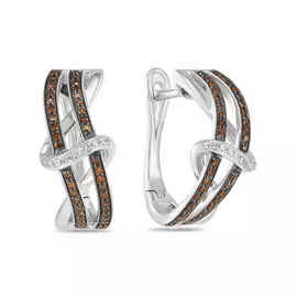 Золотые серьги c бриллиантами