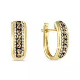 Золотые серьги c бриллиантами