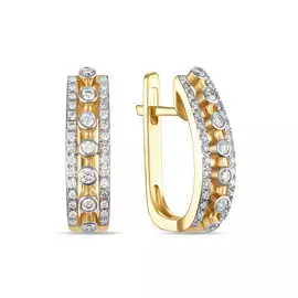 Золотые Серьги c бриллиантами