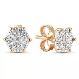 Золотые серьги c бриллиантами