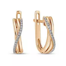 Золотые серьги c бриллиантами