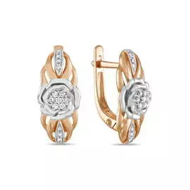 Золотые Серьги c бриллиантами