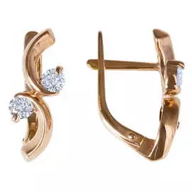 Золотые серьги c бриллиантами