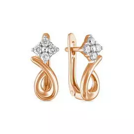 Золотые серьги c бриллиантами