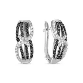 Золотые серьги c бриллиантами