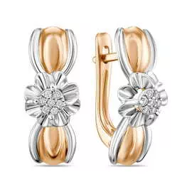 Золотые Серьги c бриллиантами