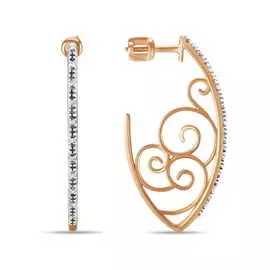 Золотые серьги c бриллиантами