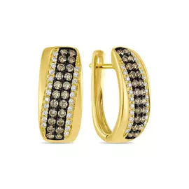 Золотые серьги c бриллиантами