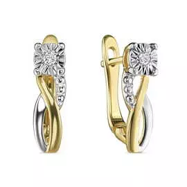 Золотые серьги c бриллиантами