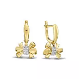 Золотые Серьги c бриллиантами